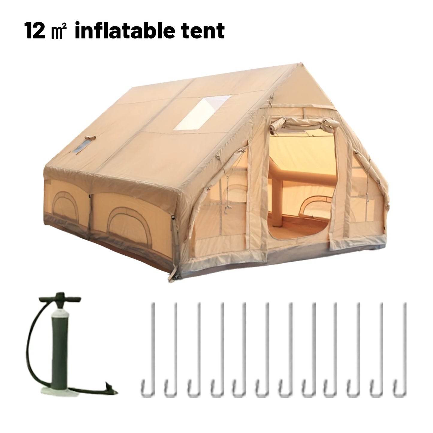 Inflatable Tents For Adult Camping, Luxury Camping Tents, Inflatable Tents With Stove Plug, 4/6/8 Person Family Camping.