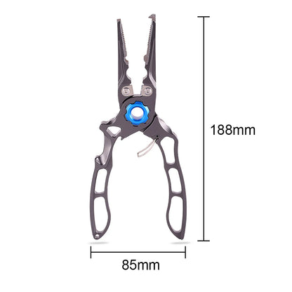 Aluminum Fishing Pliers with Wire Cutters.
