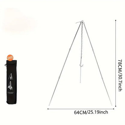 Camp fire Tripod Compact and Lightweight Easy Carrying.