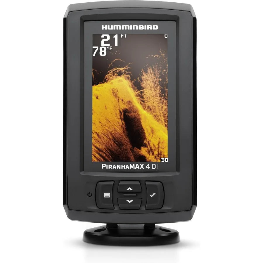 Humminbird PiranhaMAX 4 Fish Finder with Down Imaging Technology for Enhanced Depth and Structure Detection in Freshwater and Saltwater.