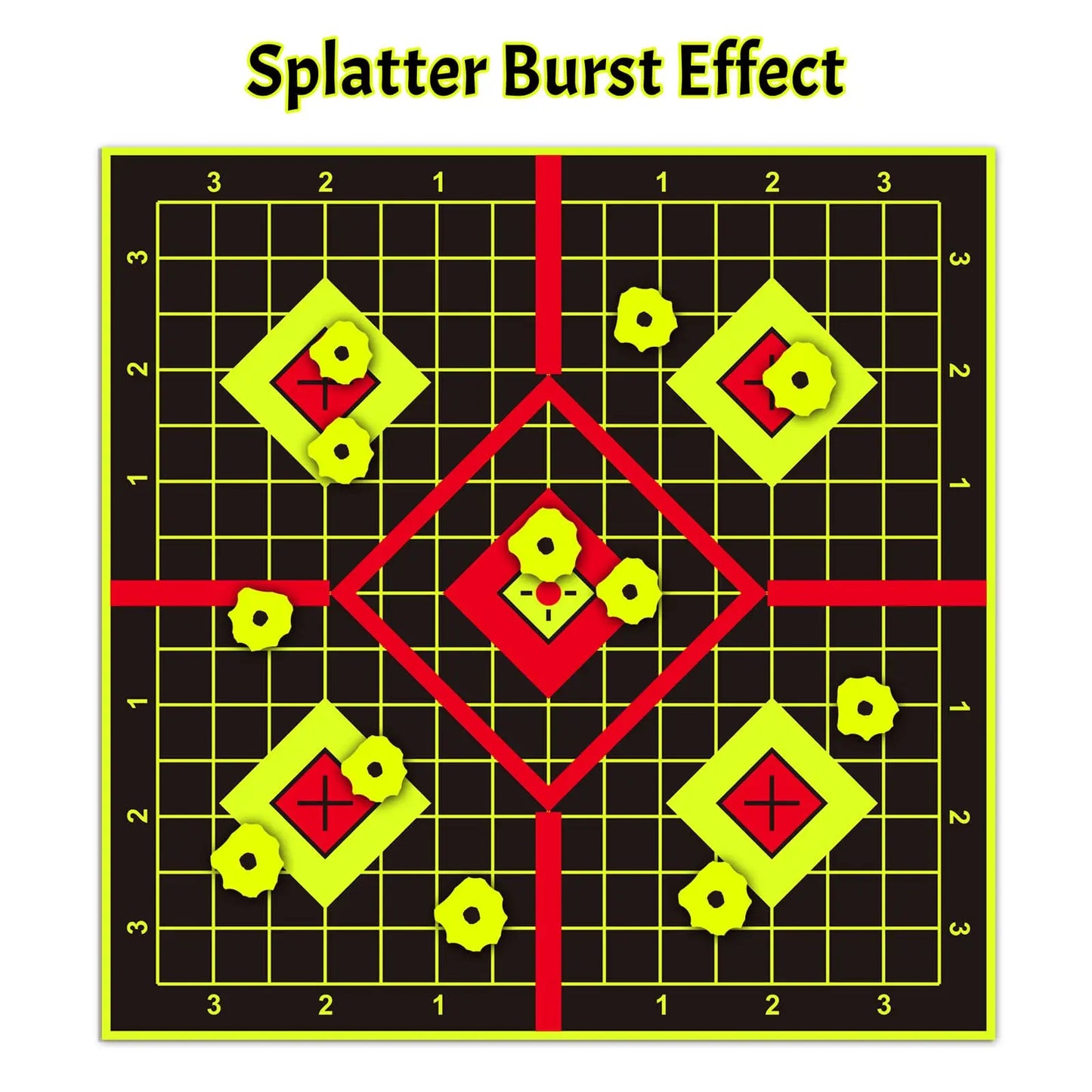 JOAXOR Splatter Adhesive Target Stickers With Yellow Effect Square 12x12 Inch.