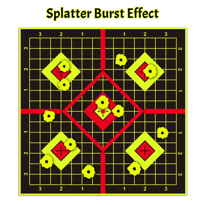 JOAXOR Splatter Adhesive Target Stickers With Yellow Effect Square 12x12 Inch.