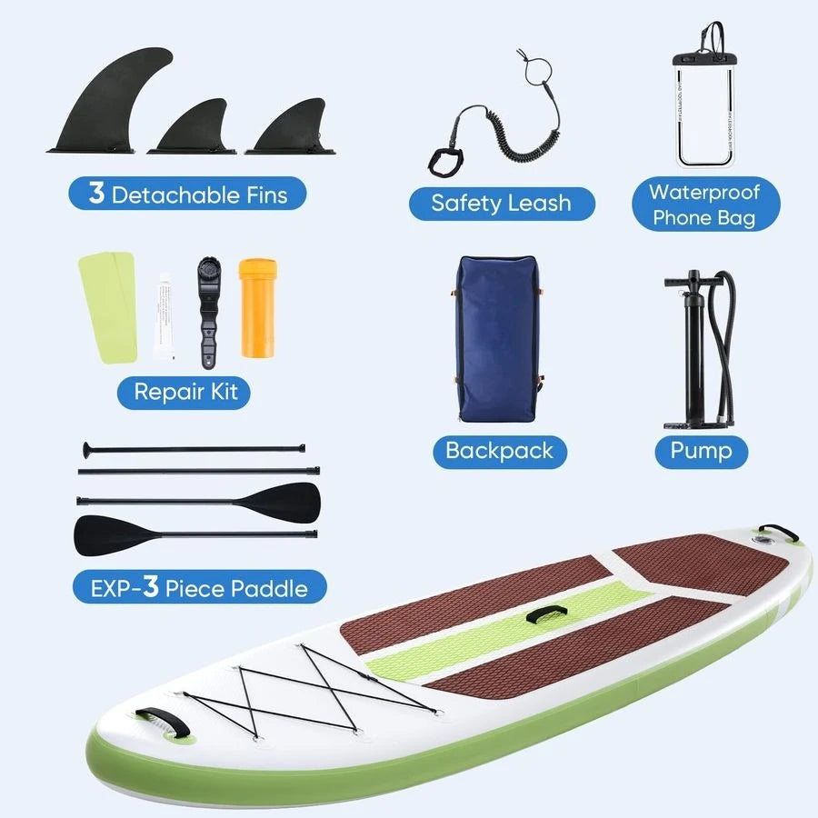 Inflatable Stand Up Paddle Board with Premium SUP Paddle board Accessories.