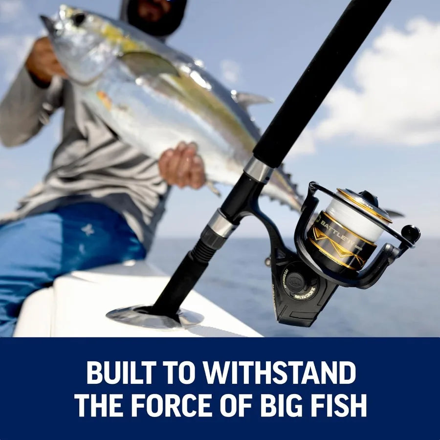 High Performance Fishing Reel for Saltwater and Freshwater with Smooth Drag System and Durable Aluminum housing.