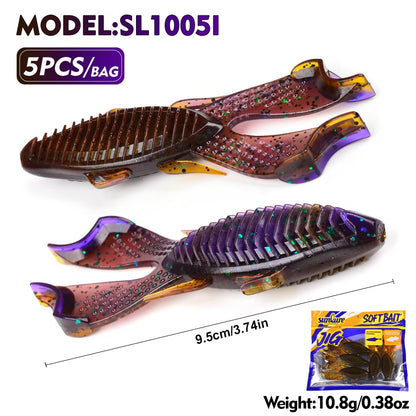Sunlure Soft Plastic Fishing Frog Lure 5PCS.