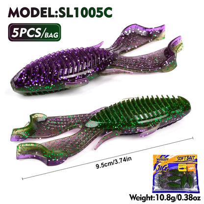 Sunlure Soft Plastic Fishing Frog Lure 5PCS.