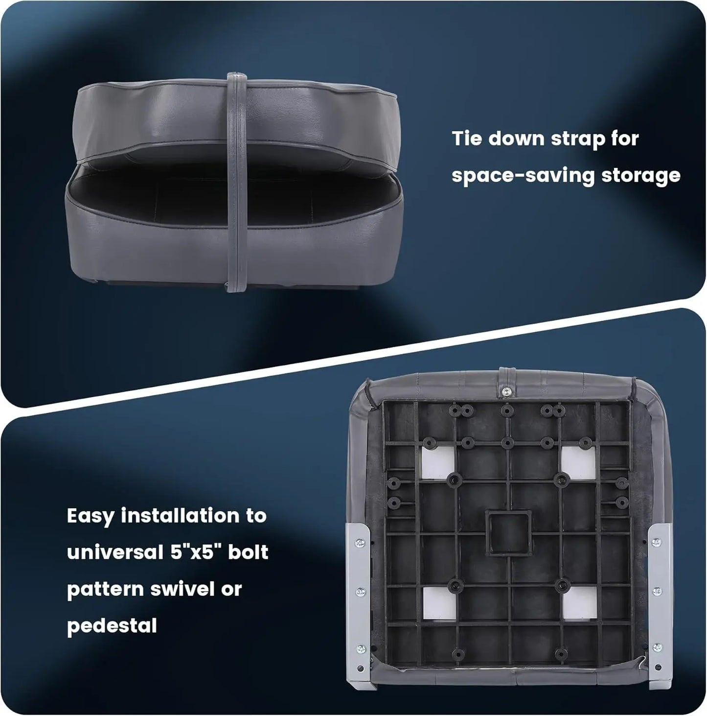 2 Pack Folding Boat Seats, High Back Fishing Boat Seat.