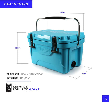 Durable Hard Ice Chest Cooler with Microban Protection.