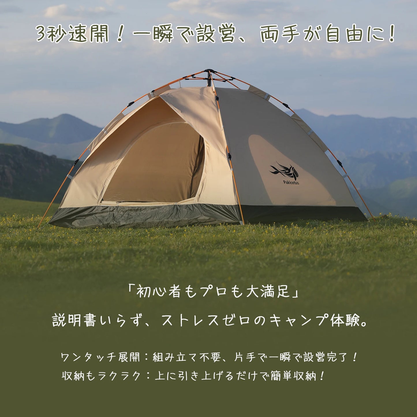 2-4 Person Windproof Camping Tents, Easy To Set Up, lightweight Camping Tent.