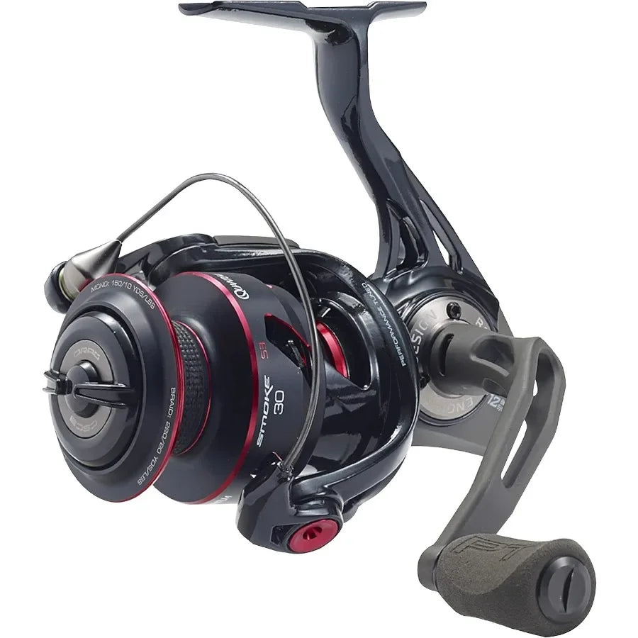 Smoke Spinning Fishing Reel with Changeable Right or LeftHand Retrieve.