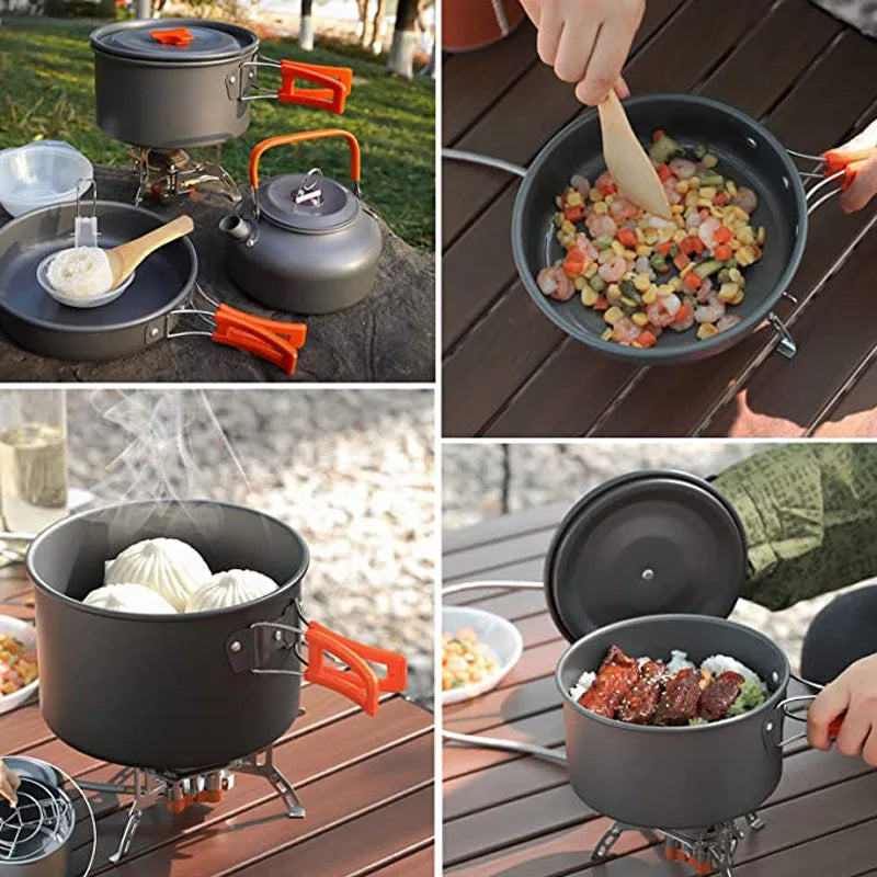 Portable Camping Tableware Cooking Set.