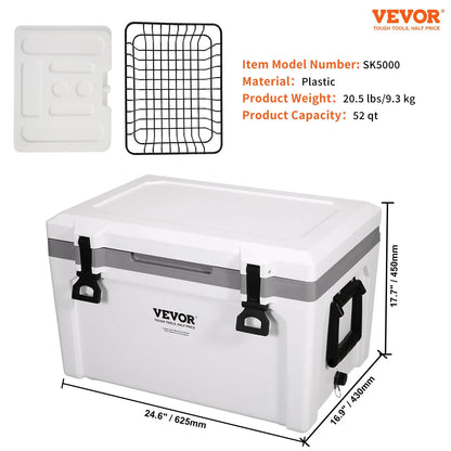 Insulated Portable Cooler, 52 Qt,