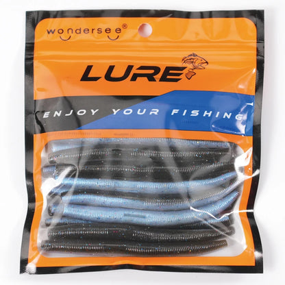 10pcs pack Silicone Worm Lure 10cm Artificial Bait Senko Slow Sinking Worm.