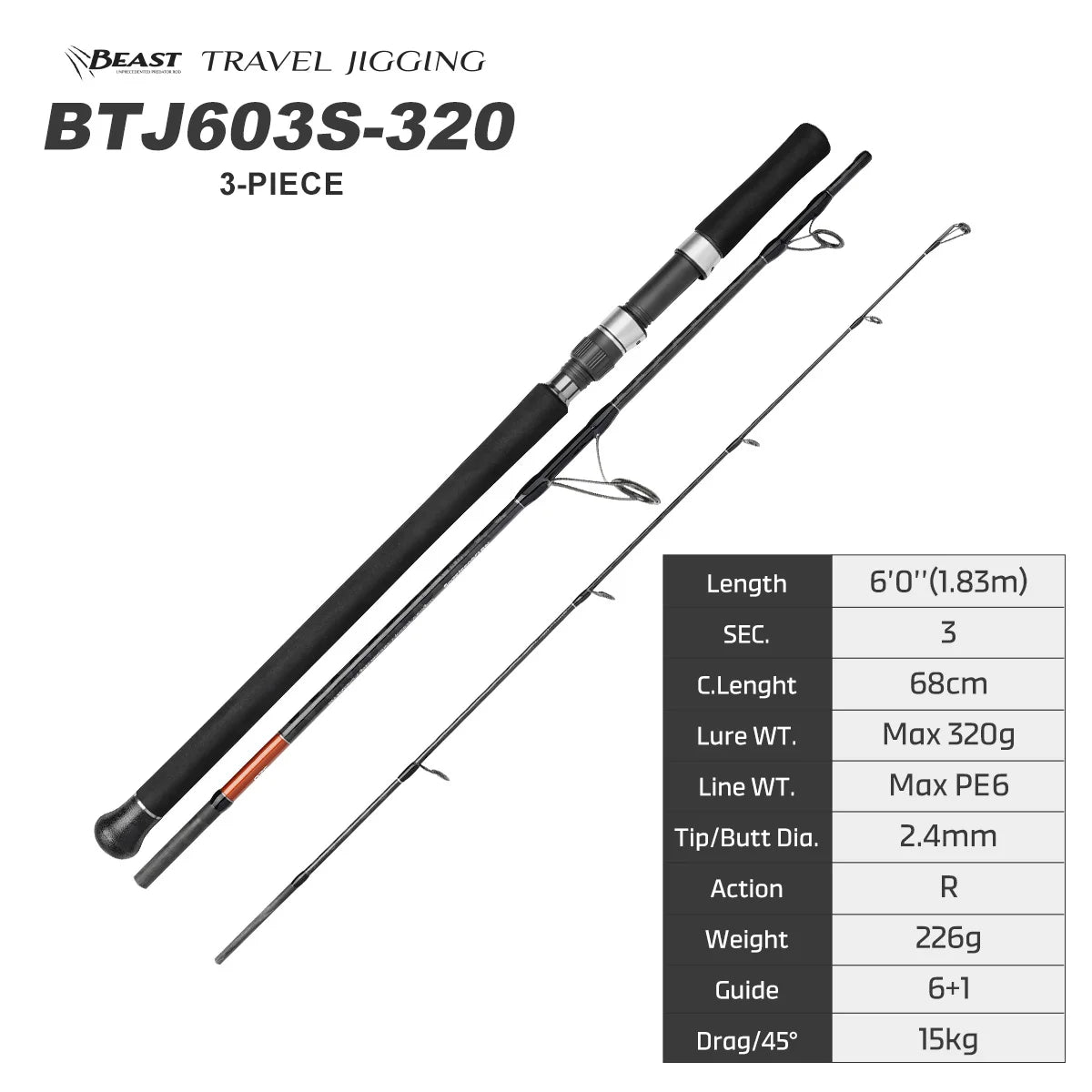 NOEBY Beast Travel Jigging Fishing Rod.