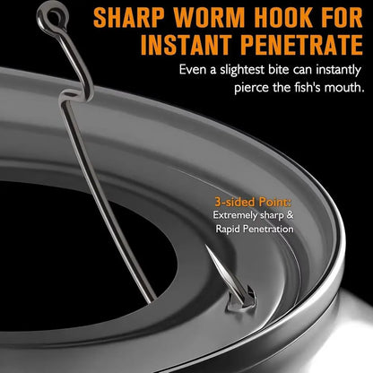 EWG Offset Worm Hooks for Bass Fishing 100PCS/50PCS.