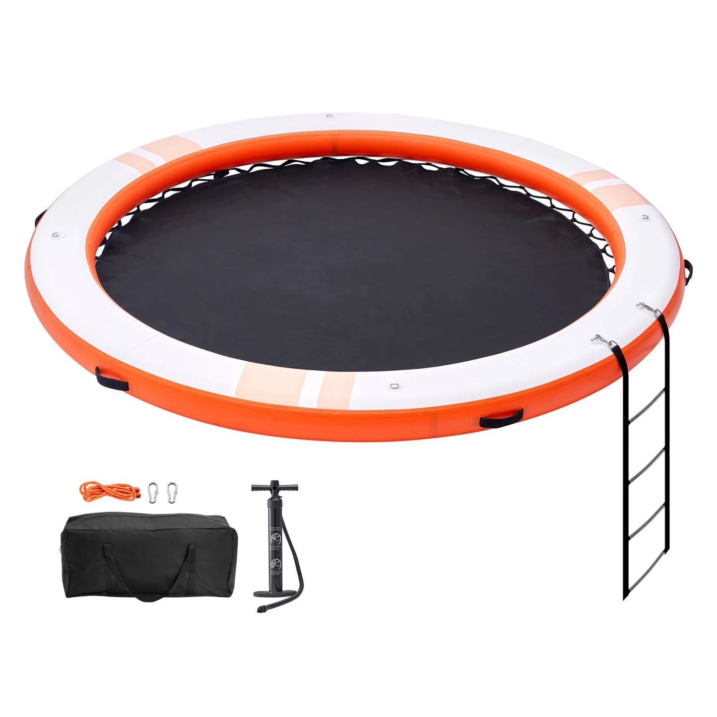 SucceBuy Inflatable Floating Dock 10x8FT Non-Slip Water Detachable Ladder Portable Carrying Bag Floating Platform Island Raft.