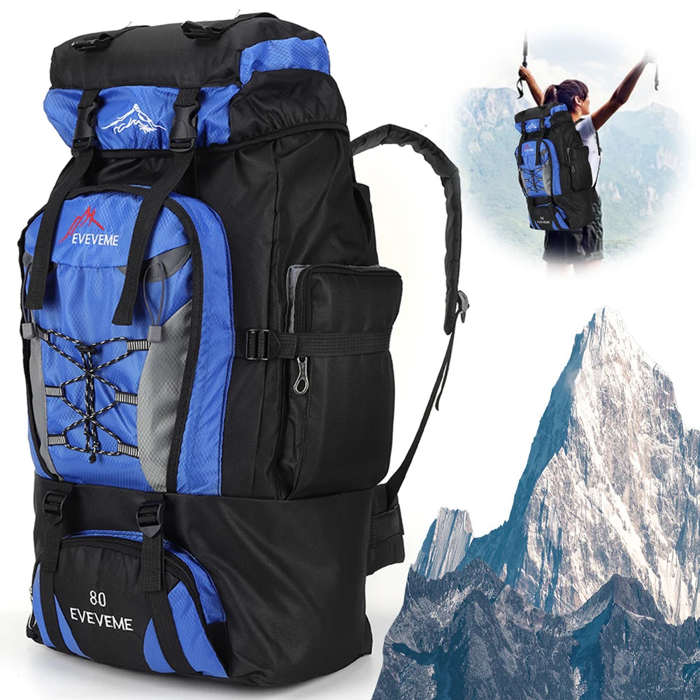 80L Waterproof Hiking Camping Backpack.