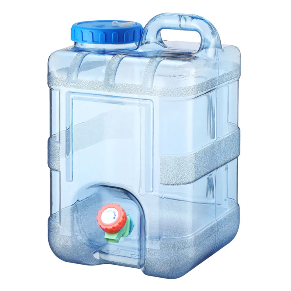 Portable 7.5/10/15L Water Container with Faucet Self-Driving Tour Leakproof Camping Water Bucket Tank for Picnic Hiking.
