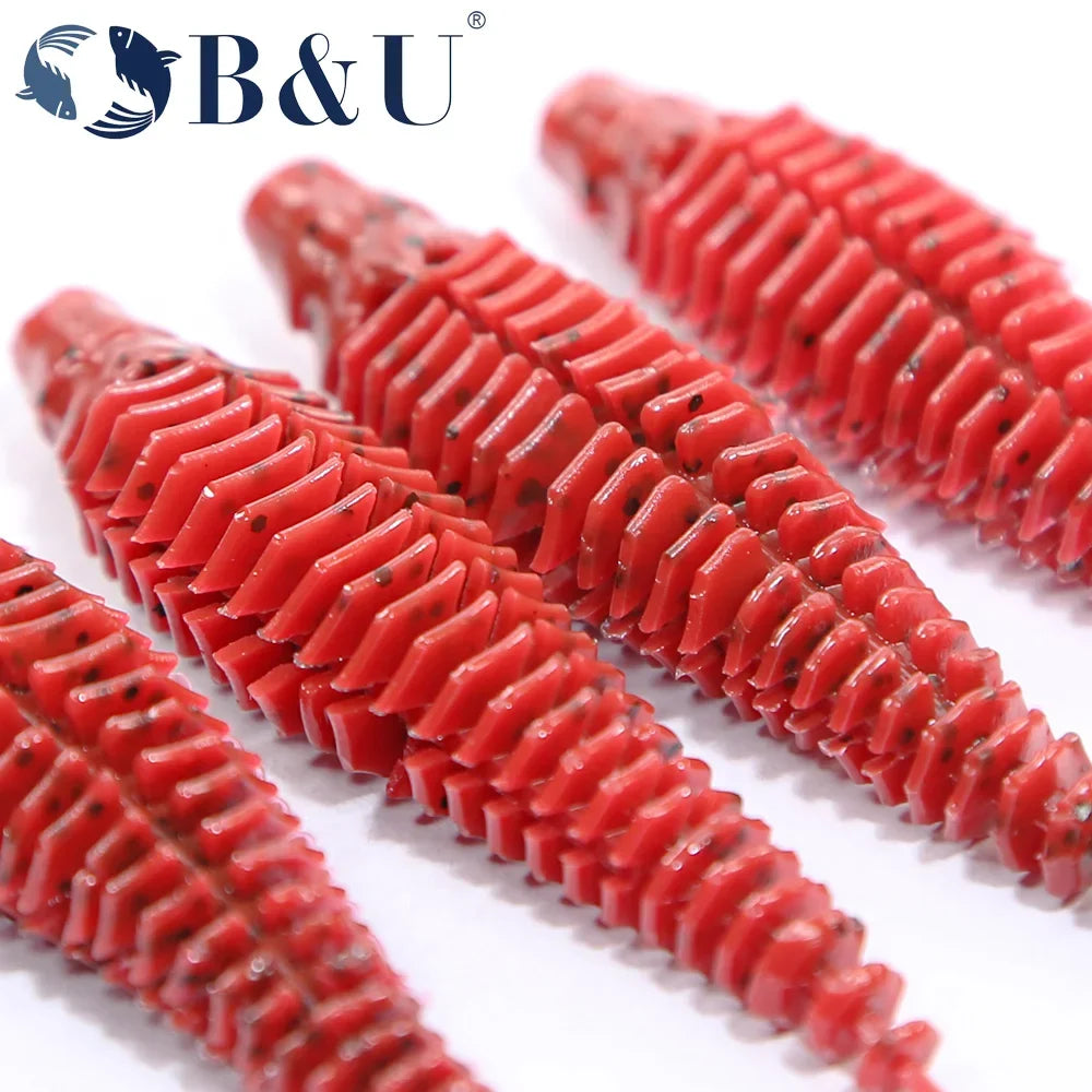 B&U 6pcs 8.9cm Swimming Worm Bait.