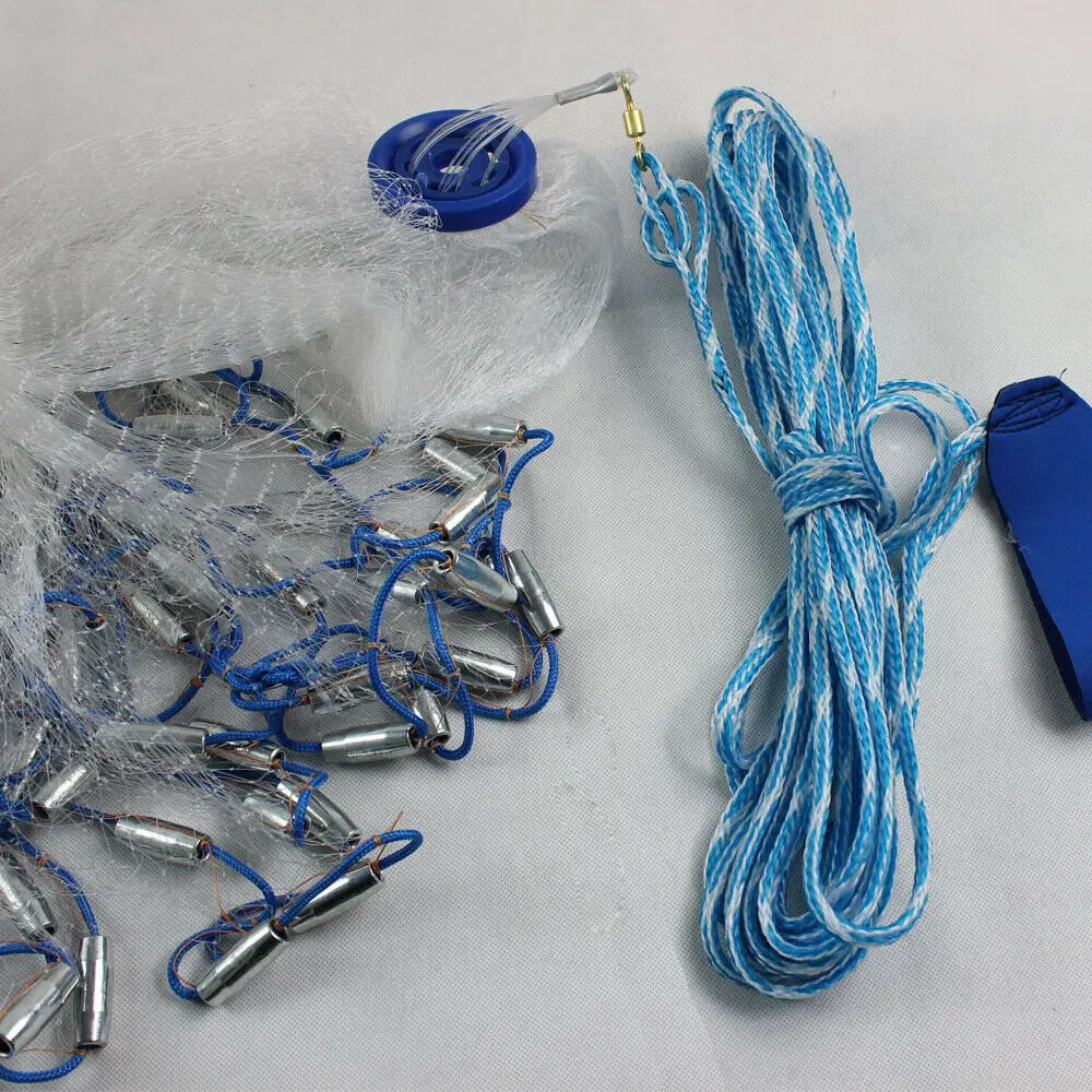 10ft Diameter Fishing Cast Net 0.59*0.59in mesh Fishing Cast Net for Bait.