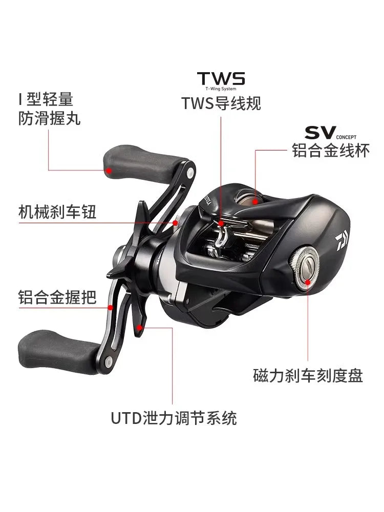 DAIWA TATULA TW100 Fishing Reel Baitcast Reel 7+1BB.