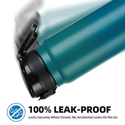 20 Oz Insulated Stainless Steel Water Bottle with Chug Lid Wide Mouth Leak-Proof BPA-Free.