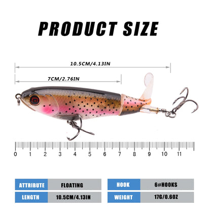 Fishing Lures Whopper Plopper With Floating Rotating Tail.