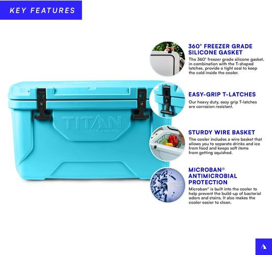 Hard Ice Chest Cooler Roto Cooler with Microban Protection.