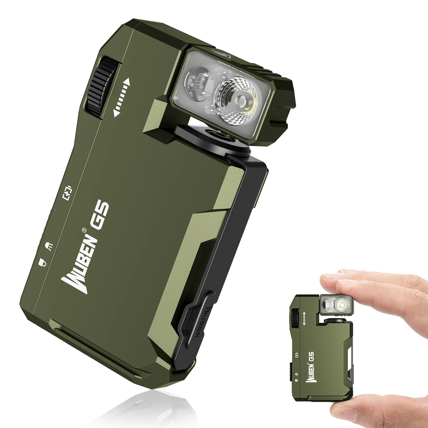 WUBEN G5 Rechargeable EDC Flashlight, 400 Lumens Dual Light Sources Mini Flashlight