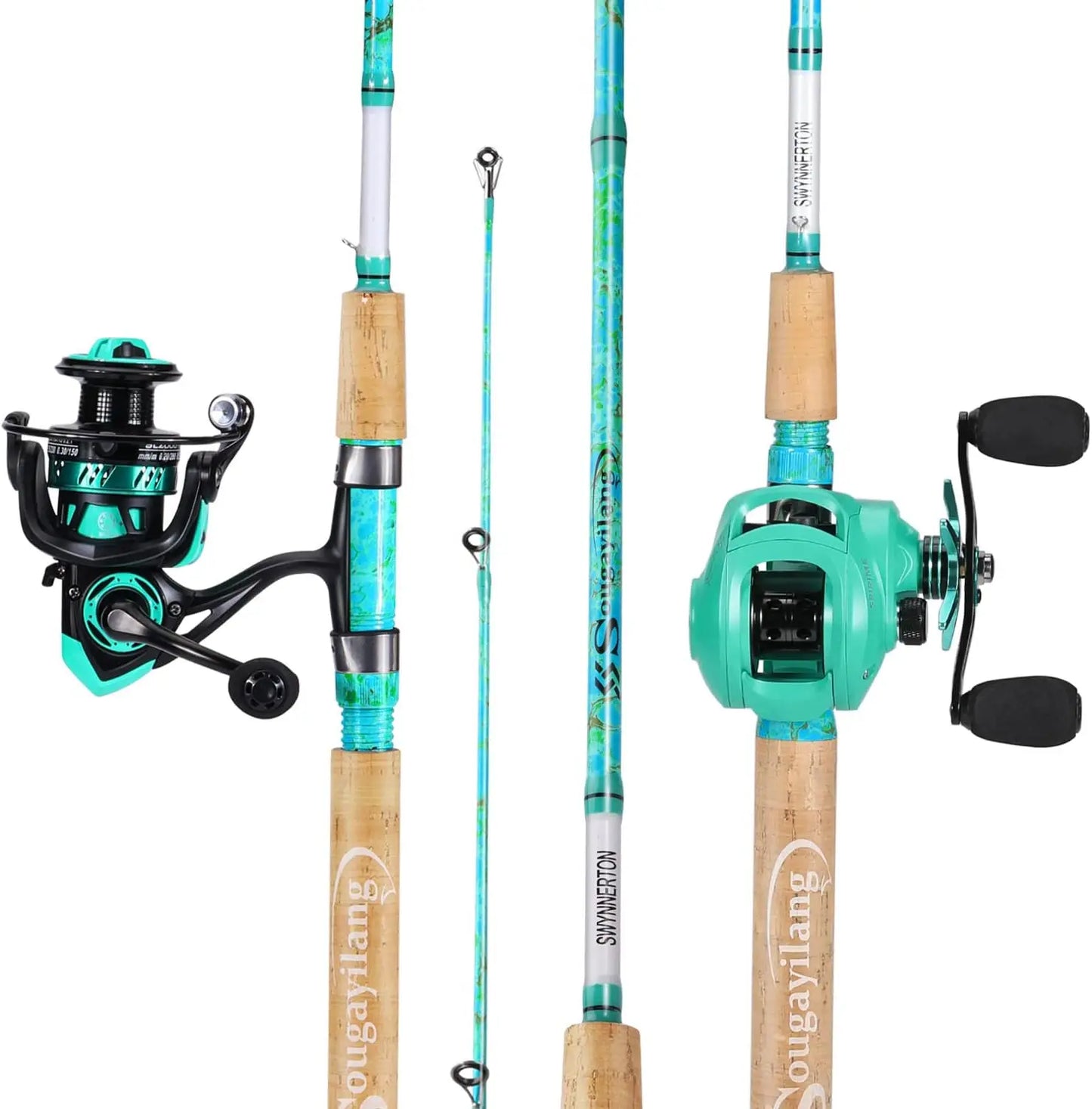 5'6" Graphite & Fiberglass Fishing Rod Combo with Quickset Anti-Reverse Reel.