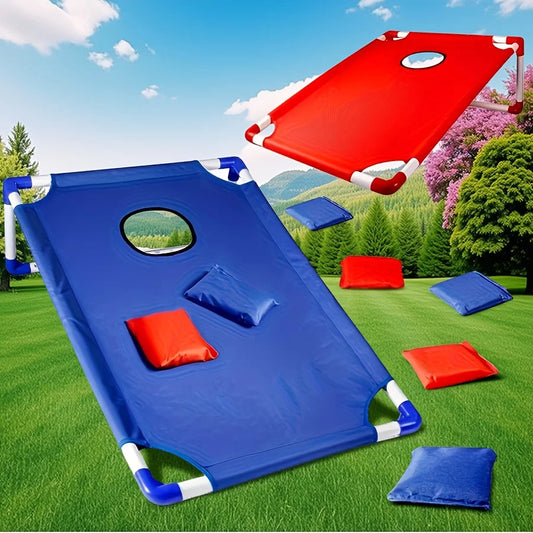 This portable corn hole set is a solid addition for outdoor activities like beach trips or camping, especially given its foldable design and lightweight build.
