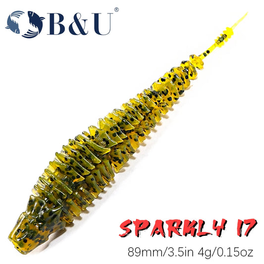 B&U 6pcs 8.9cm Swimming Worm Bait.