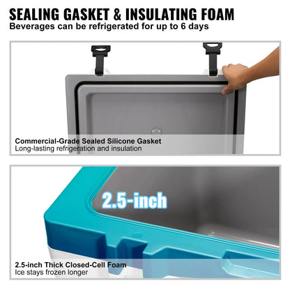 Insulated Portable Cooler, 52 Qt,