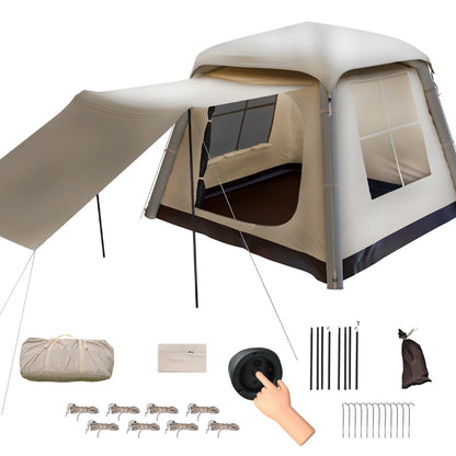 Automatic Inflatable Camping Tent,Easy Set up 3-4 Person Glamping Outdoor 4 Season Air Blow Up Tents.