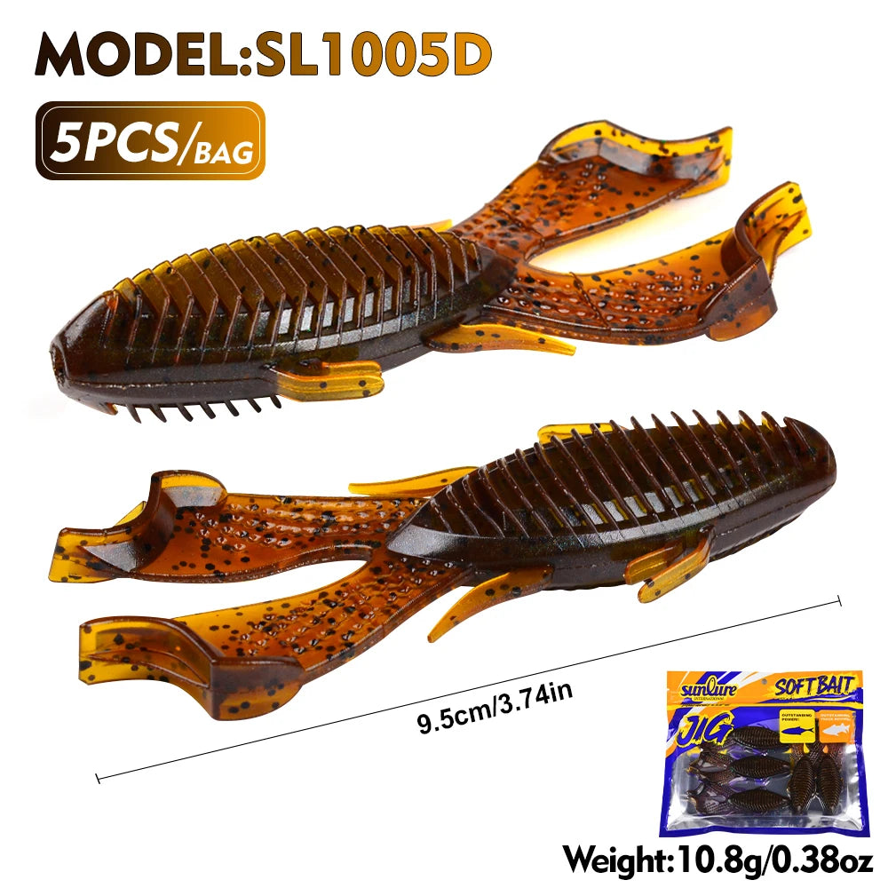 Sunlure Soft Plastic Fishing Frog Lure 5PCS.
