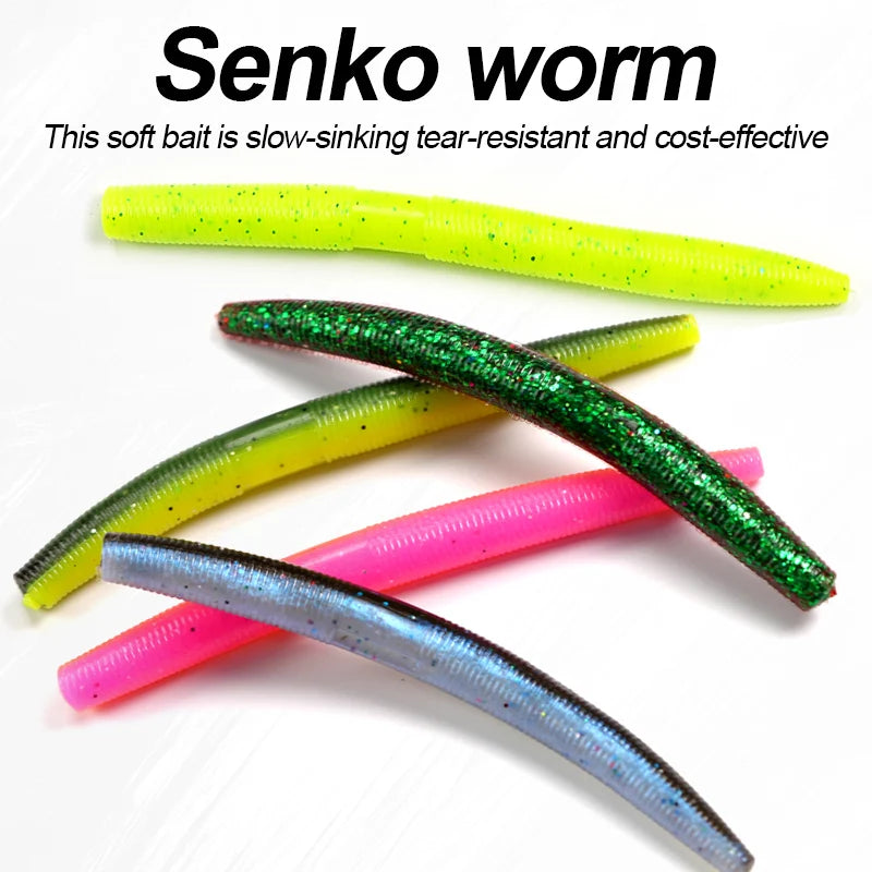 10pcs 10cm 14cm Senko Worm 2-Tone Double Colors,