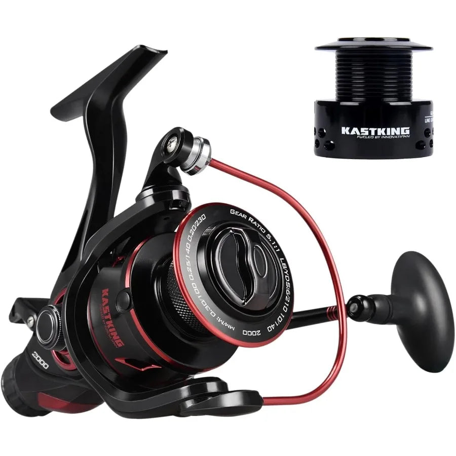 KastKing Sharky Baitfeeder III Spinning Reel 10+1 Shielded Stainless Steel BB Carbon Fiber Drag.