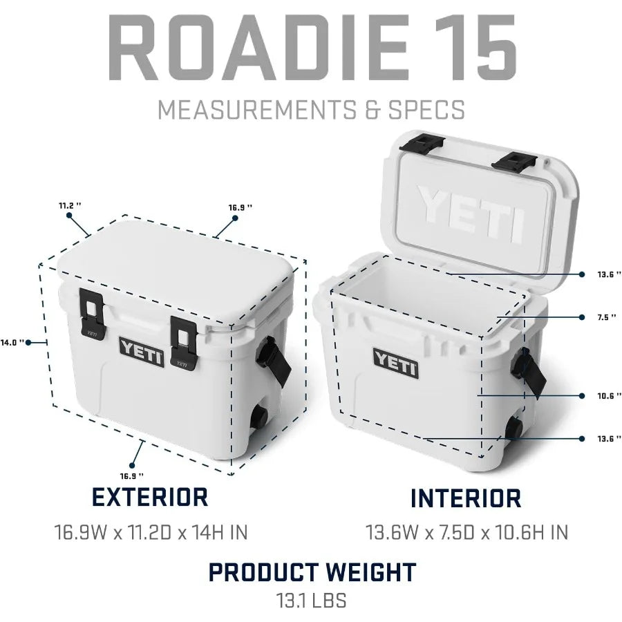 15Quart Hard Cooler with DoubleDuty Shoulder Strap for Outdoor Adventures Ice Retention Up to 5 Days Durable Rugged Design.