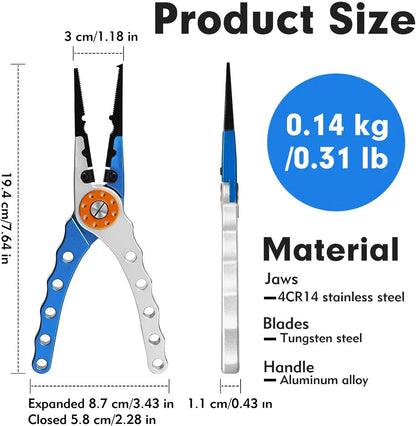 Aluminum Multifunction Fishing Pliers.