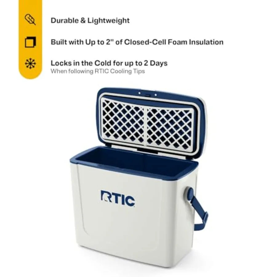 16 Qt Road Trip Cooler Hard Insulated Portable with Strap and Handle for Outdoor Beach Picnic Camping Sports Travel