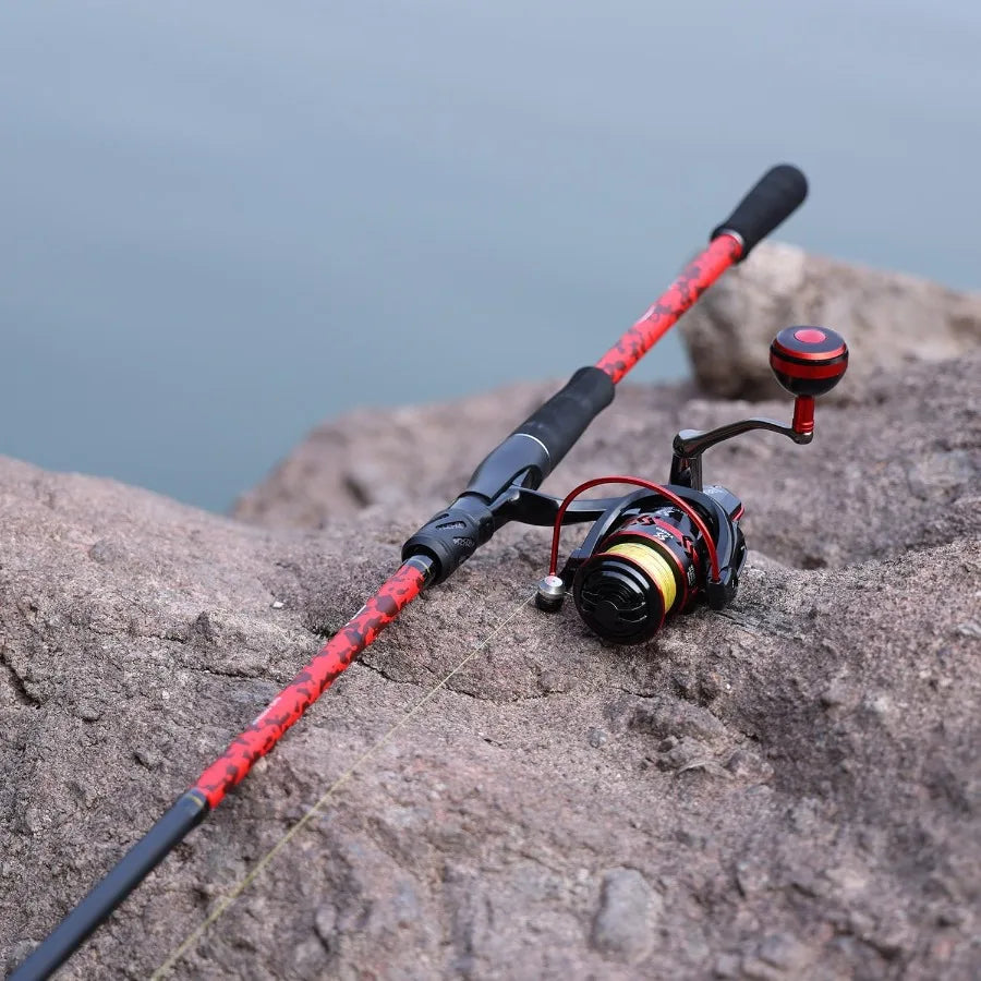 7' 2Piece Spinning Fishing Rod and Reel Combo with 4000 Size Reel.