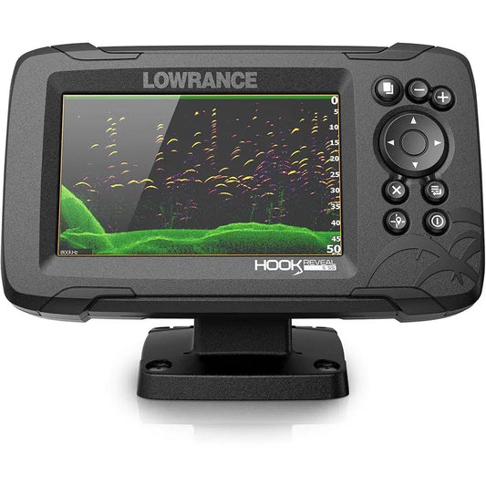 HOOK Reveal 5 SplitShot - 5-inch screen fish finder with SplitShot Transducer, Preloaded C-MAP US Inland Mapping