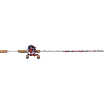 Krazy American Baitcast Combo with 7' 1pc Medium Heavy IM7 Graphite Rod and Cork Grips for Precision Fishing.