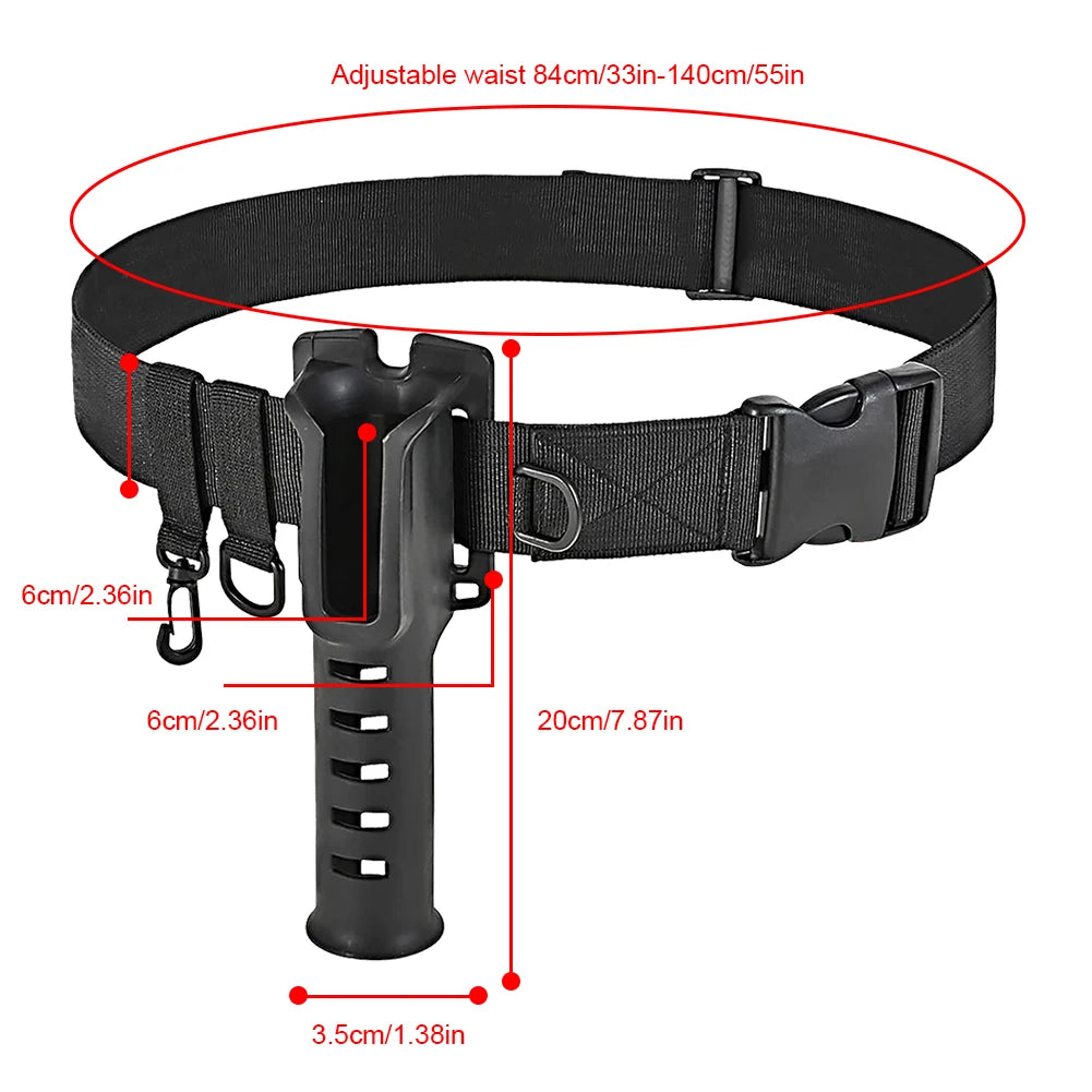 Fishing Waist Belt Rod Holder Adjustable Fishing Wading Belt Rod Holder Wader Fishing Waist Belt Fishing Gear Accessories.