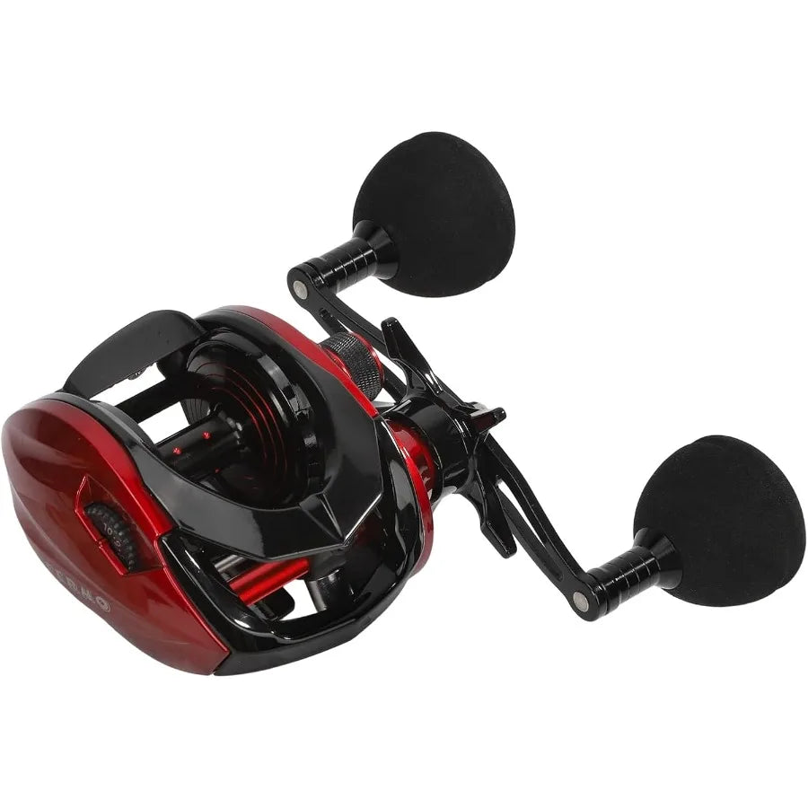 Baitcaster Reels with 6.4:1 Gear Ratio and 33 Lb Max Drag for Precision Casting in Freshwater and Saltwater.