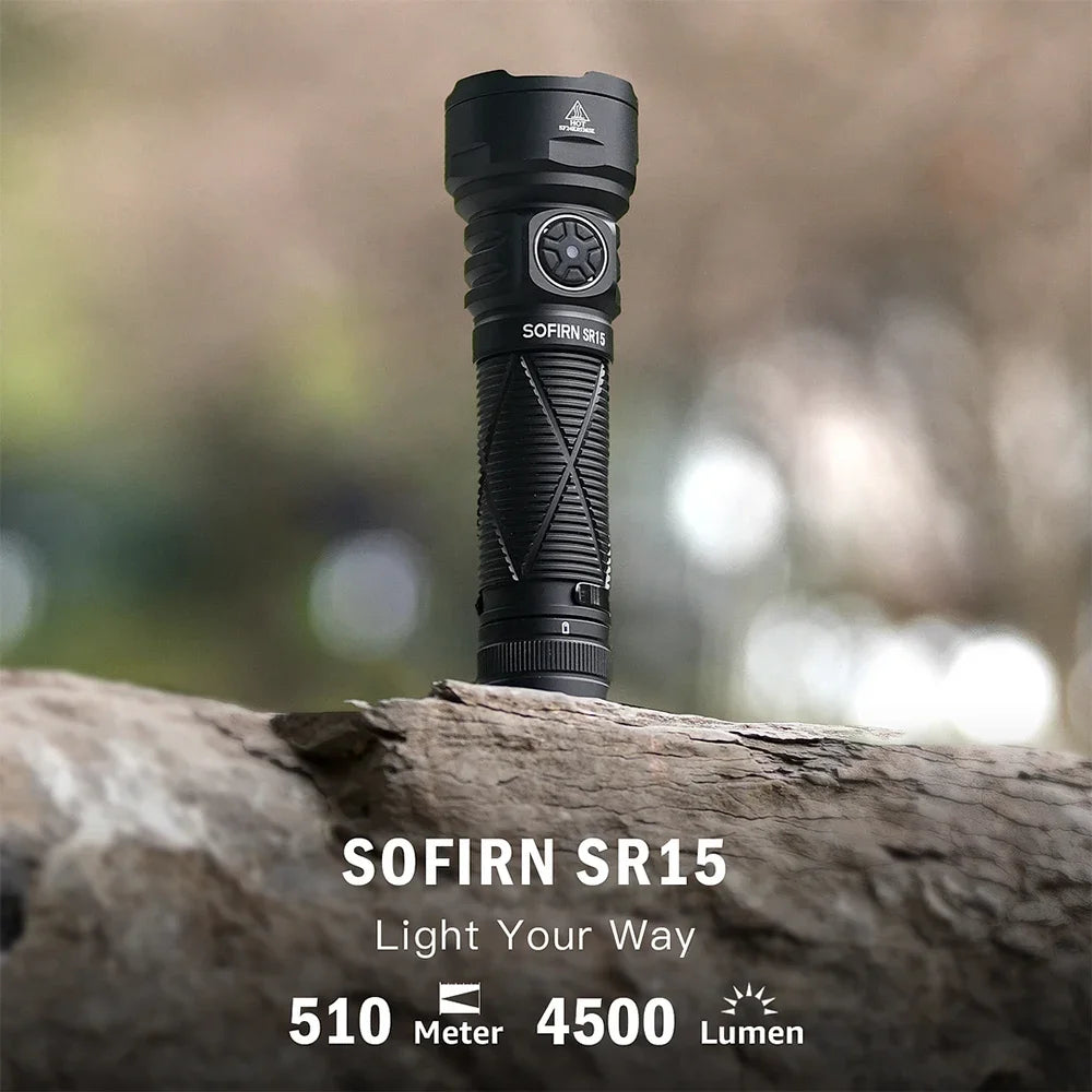 Sofirn SR15 4500LM Flashlight SFT25R Powerful LED Light 21700 USB C Rechargeable.