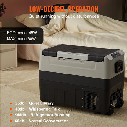 SucceBuy 35/45/55L Portable Electric Cooler Car Refrigerator with Wheels