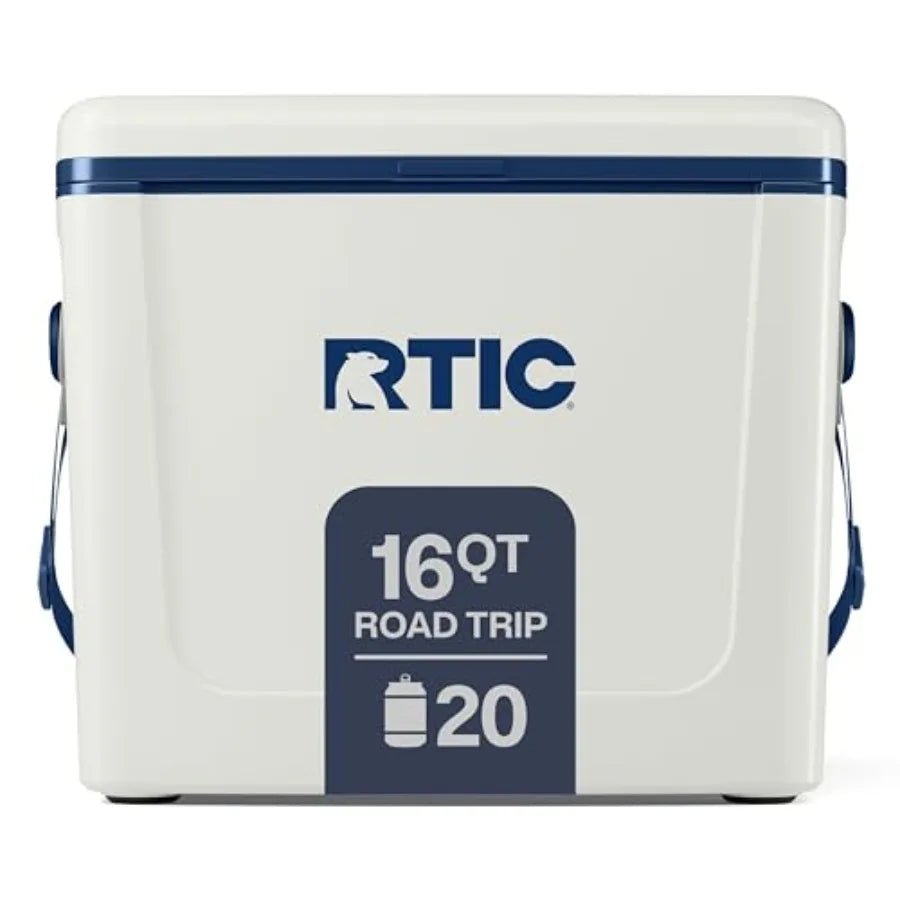 16 Qt Road Trip Cooler Hard Insulated Portable with Strap and Handle for Outdoor Beach Picnic Camping Sports Travel