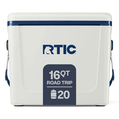 16 Qt Road Trip Cooler Hard Insulated Portable with Strap and Handle for Outdoor Beach Picnic Camping Sports Travel