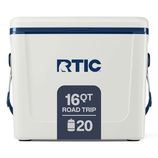 16 Qt Road Trip Cooler Hard Insulated Portable with Strap and Handle for Outdoor Beach Picnic Camping Sports Travel